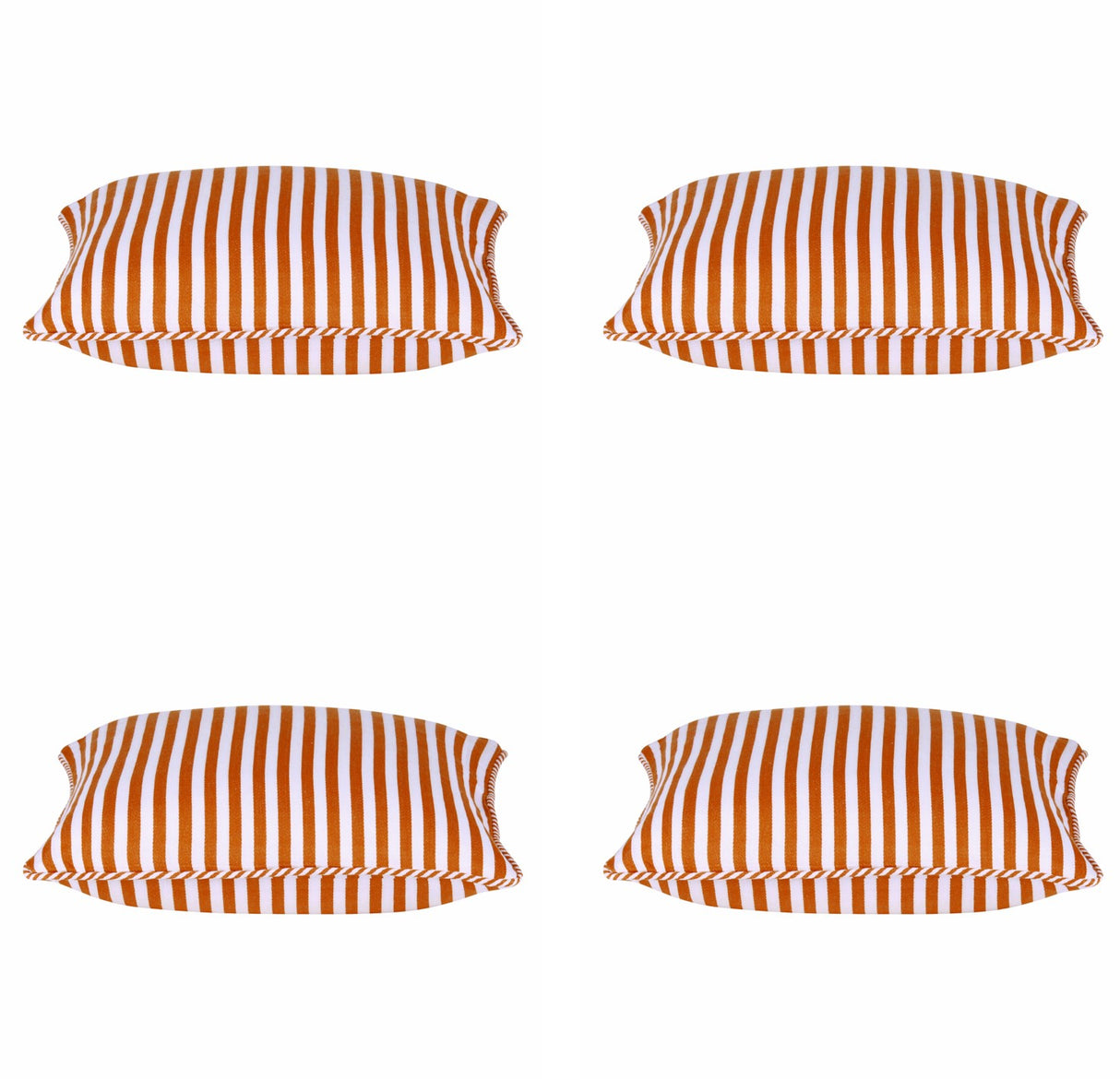 Pack of 4 Dandi Orange & White Striped Nautical Cushion Covers 40x40cm