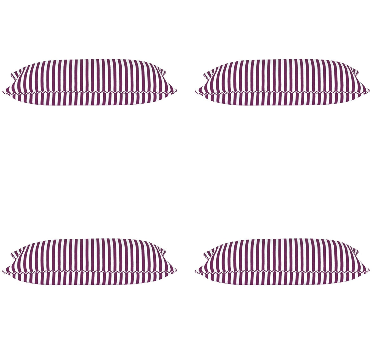 Set of 4 Fuchsia and Purple Striped Rectangle Cushion Covers