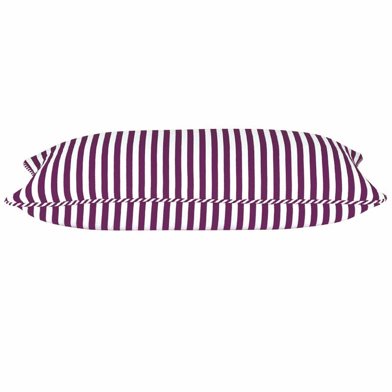 Set of 4 Fuchsia and Purple Striped Rectangle Cushion Covers