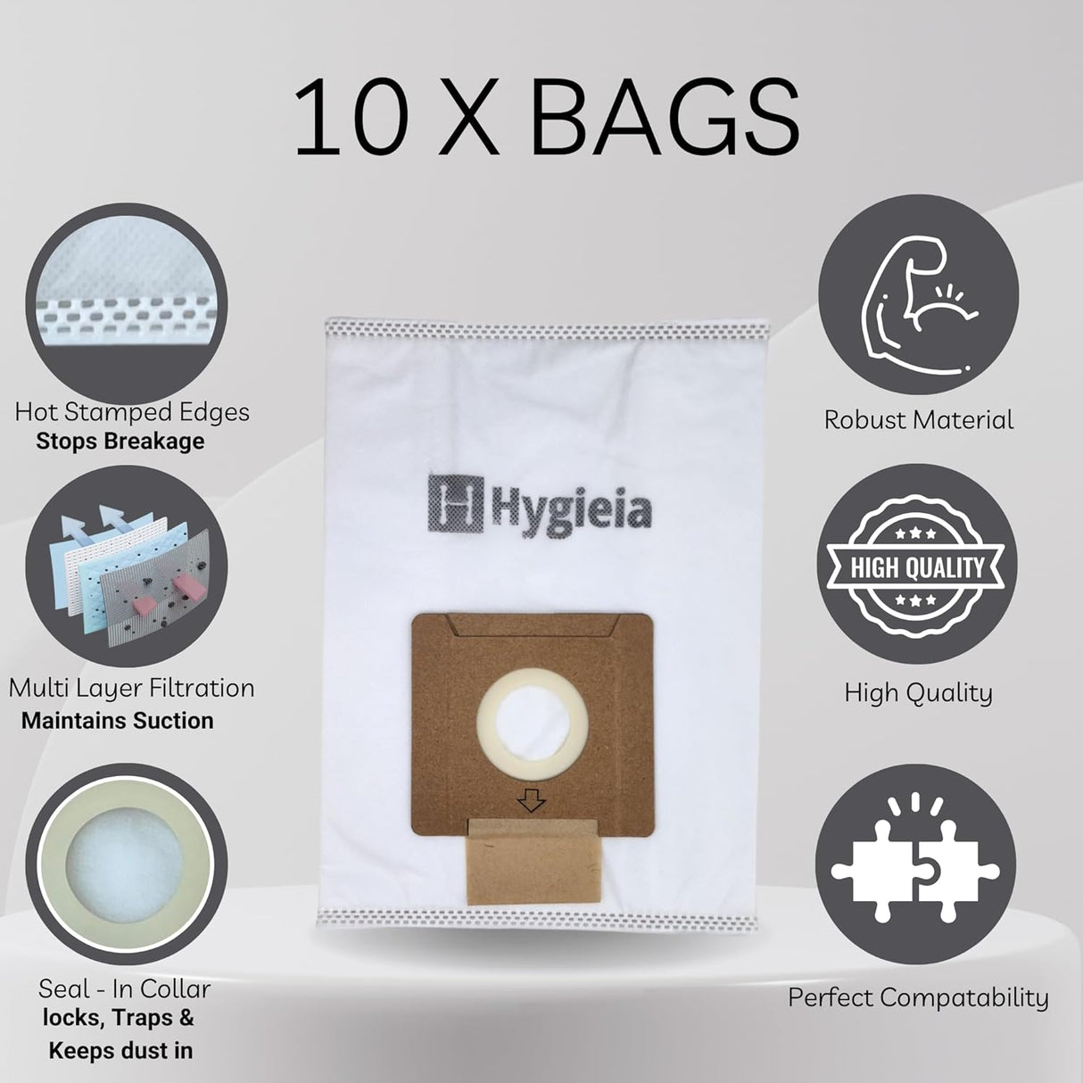 10 X Dust Bags for Sauber Pro Pets SJ-100 Vacuum Cleaners