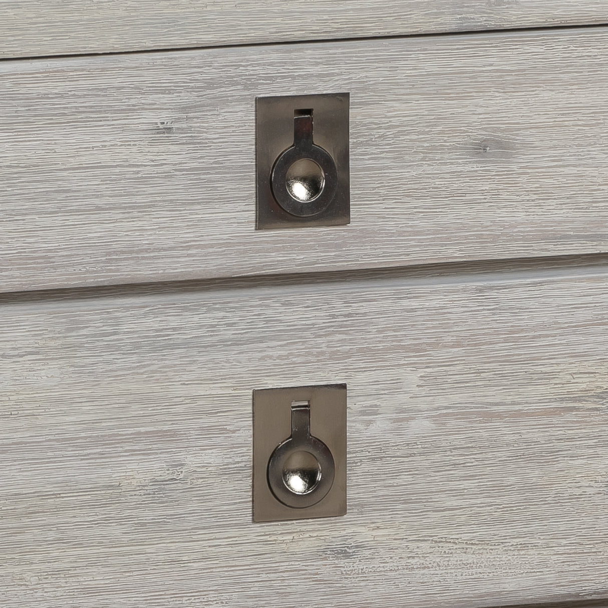 4 Pieces Bedroom Suite with Solid Acacia Wood Veneered Construction in Queen Size White Ash Colour Bed, Bedside Table & Tallboy