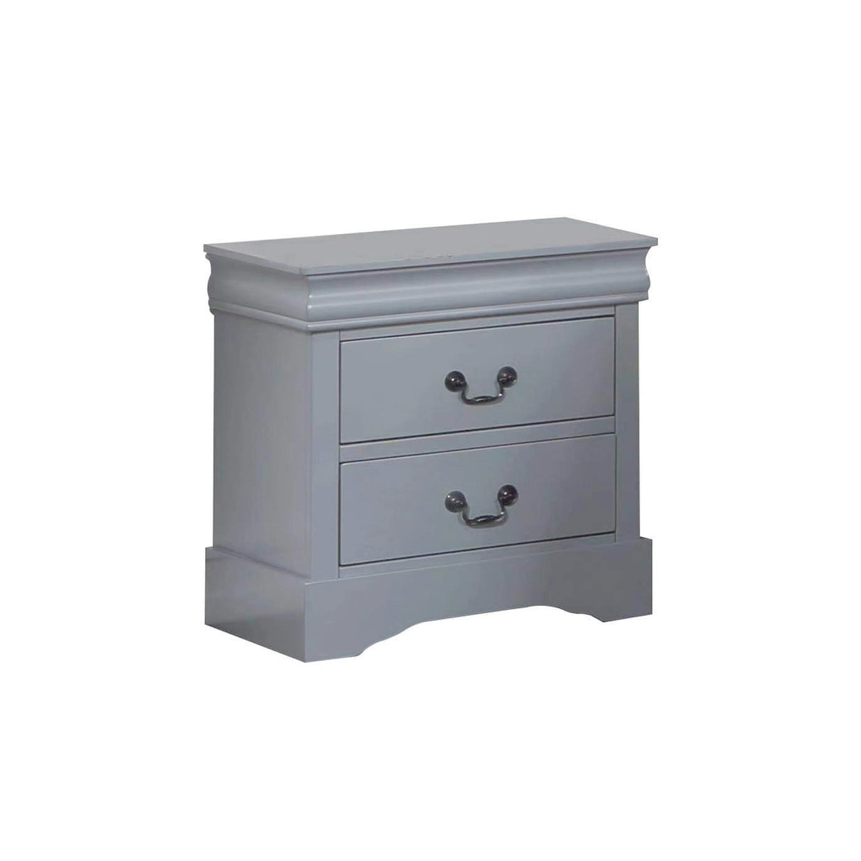 4 Pieces Bedroom Suite in Solid Wood & MDF King Size Grey Colour Bed, Bedside Table & Dresser