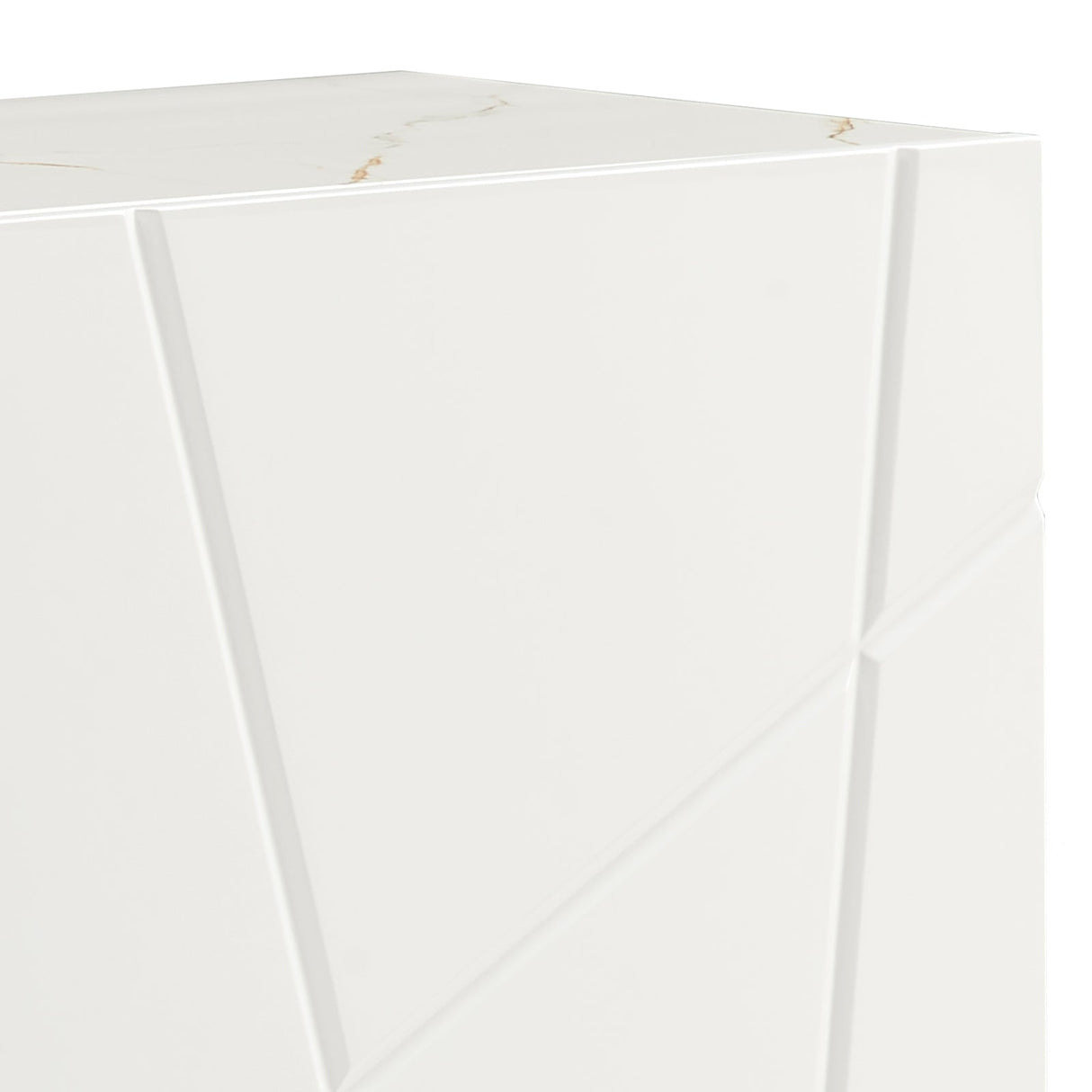 Buffet Sideboard Colour Ceramic Top MDF in Glossy White Gold Colour