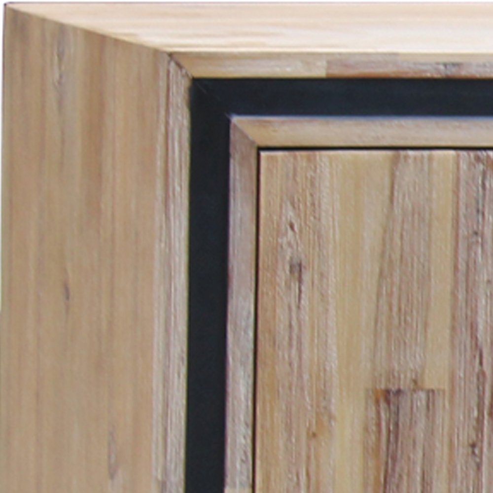 Buffet Sideboard in Silver Brush Colour with Solid Acacia & Veneer Wooden Frame Storage Cabinet with Drawers