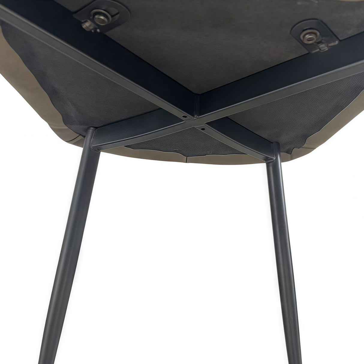 6x Dining Chair Brown Faux Leather Upholstered Seat Powder Coated Iron Legs