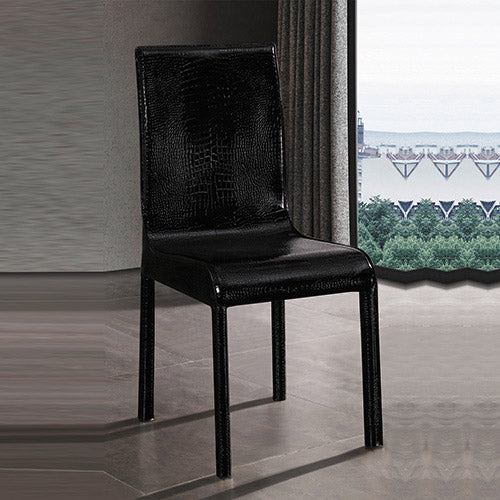 7 Pieces Dining Suite Dining Table & 6X Black Chairs in Rectangular Shape High Glossy MDF Wooden Base Combination of Black & White Colour