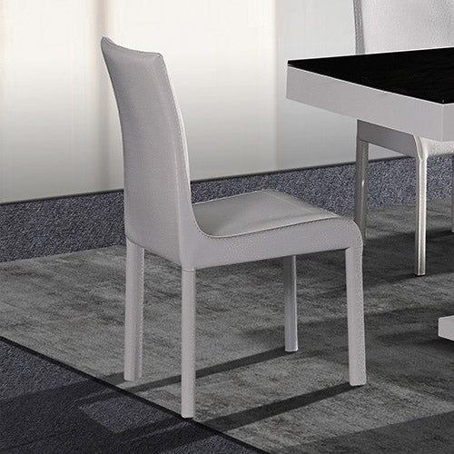 7 Pieces Dining Suite Dining Table & 6X White Chairs in Rectangular Shape High Glossy MDF Wooden Base Combination of Black & White Colour