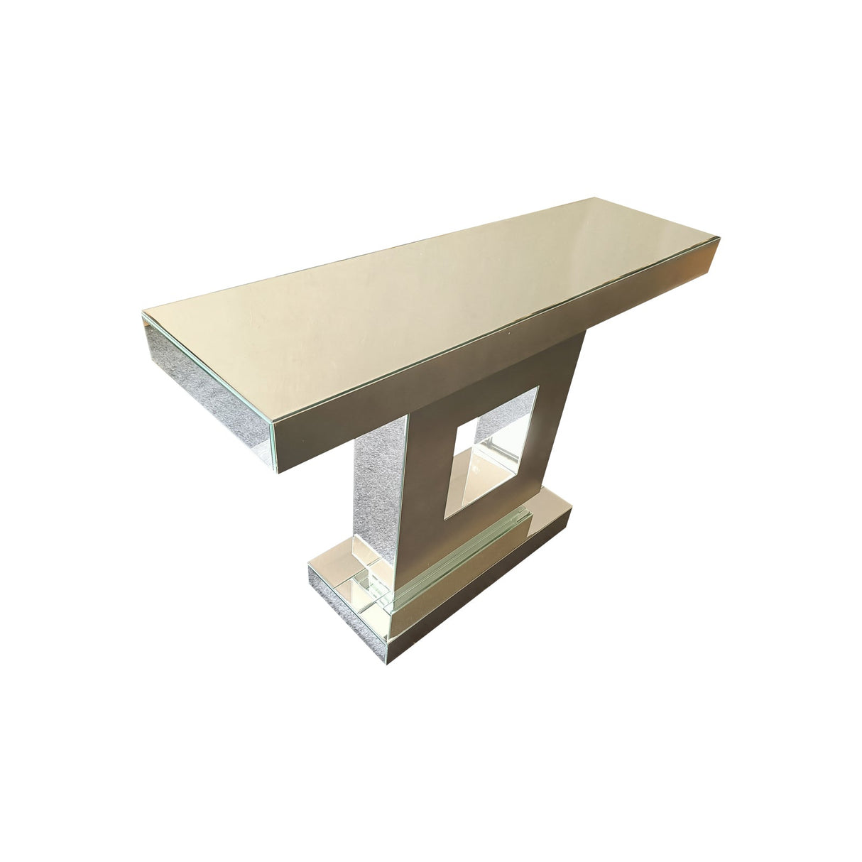Hall Table Rectangular Shape MDF & Mirror Attractive Base