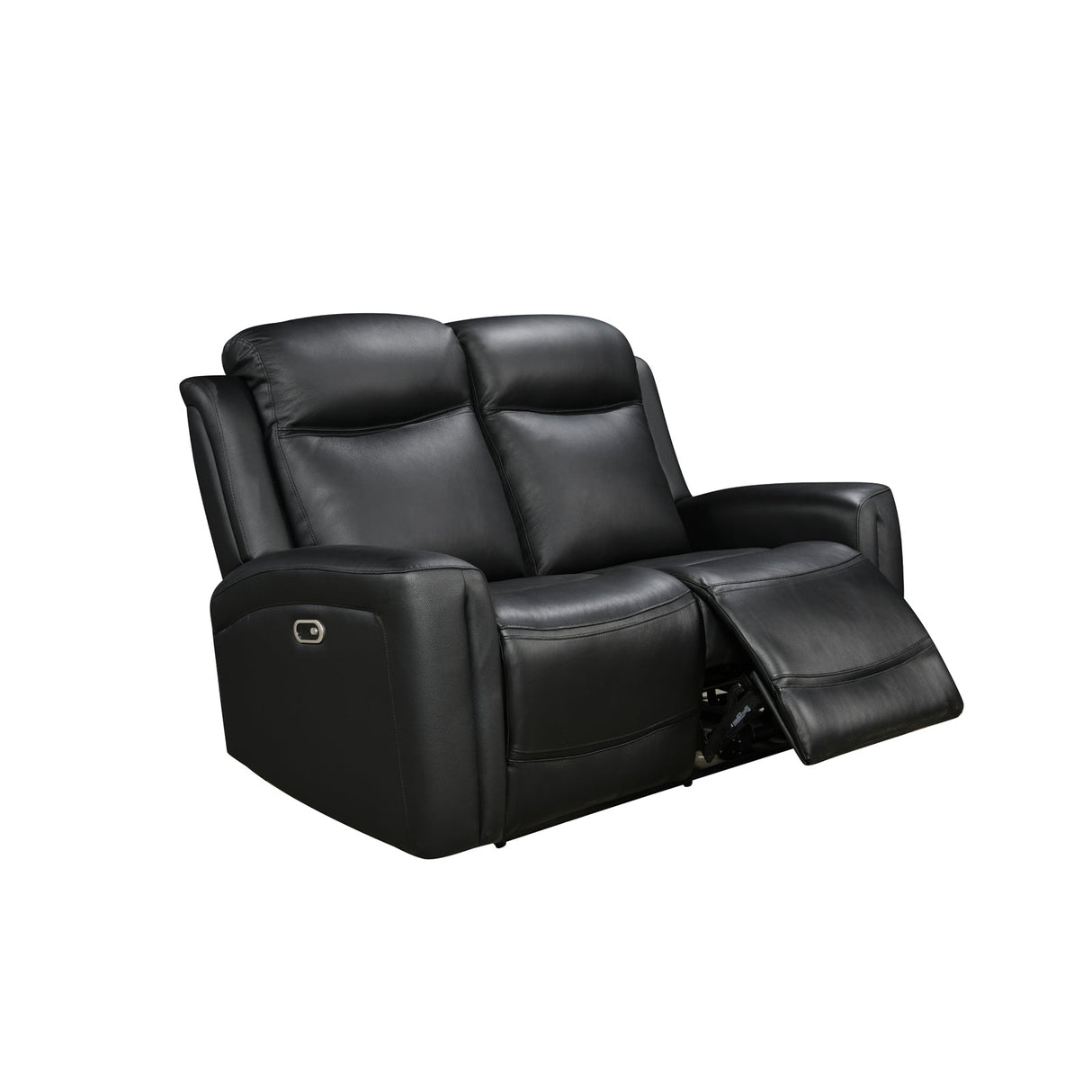 2 Seater Electric Leather/PVC Black Recliner