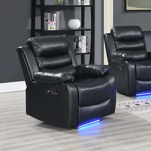 Chelsea 3R? Seater Finest Leatherette Recliner Feature Console LED Light Ultra Cushioned
