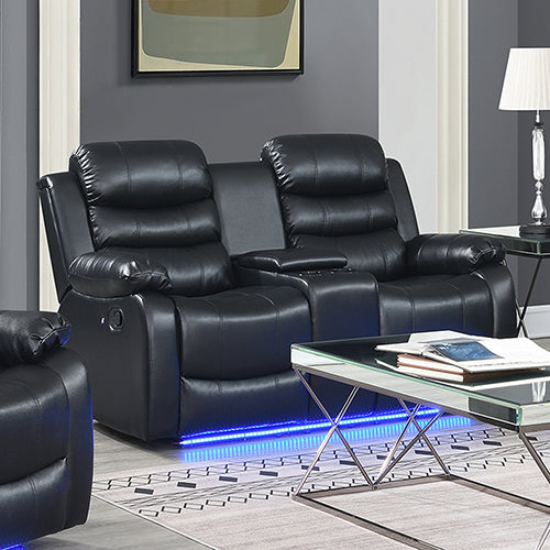 Chelsea 3R? Seater Finest Leatherette Recliner Feature Console LED Light Ultra Cushioned