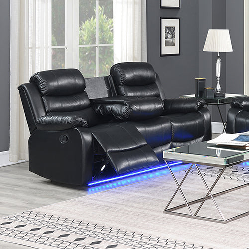Chelsea 3R? Seater Finest Leatherette Recliner Feature Console LED Light Ultra Cushioned