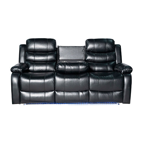 Chelsea 3R? Seater Finest Leatherette Recliner Feature Console LED Light Ultra Cushioned