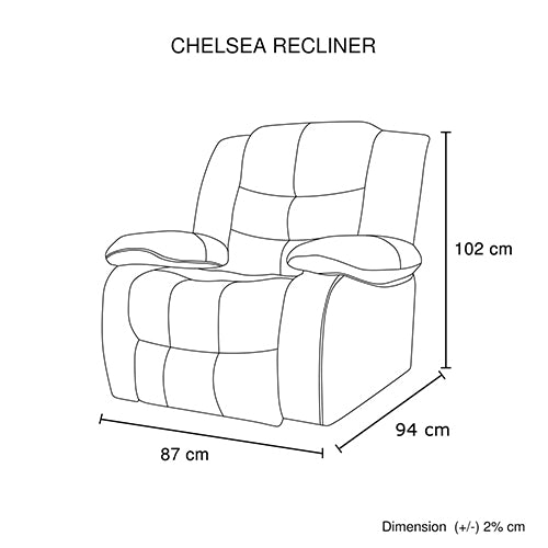 Chelsea 3R? Seater Finest Leatherette Recliner Feature Console LED Light Ultra Cushioned