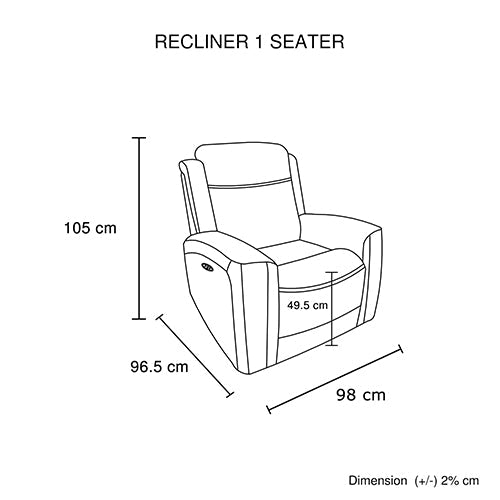 3-2-1 Seater Electric Leather/PVC Black Recliner Set