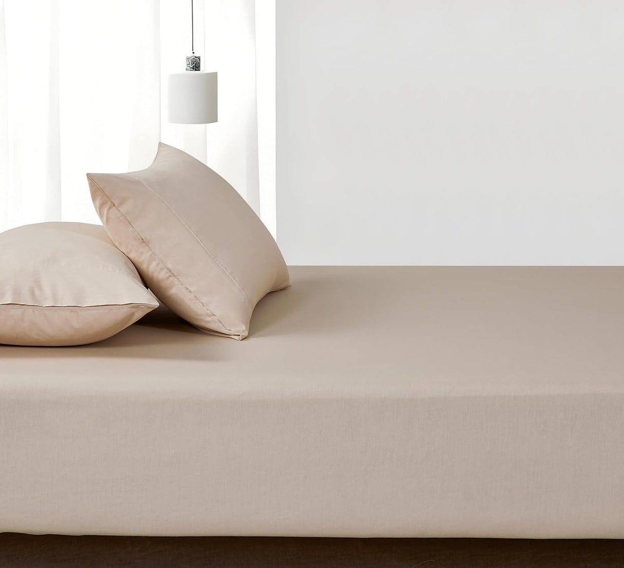 100% Vintage Washed Cotton Fitted Sheet Combo Set – 100% Natural Cotton, Ultra Soft & Breathable – Includes Fitted Sheet & Pillowcases – Machine Washable (Natural, Queen)