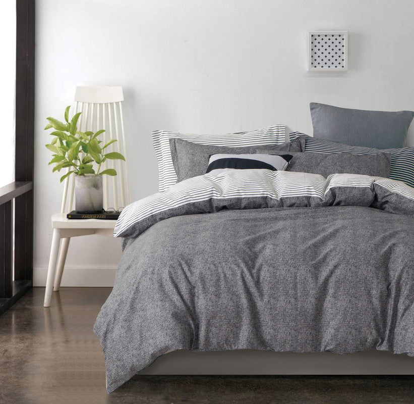 100% Cotton Reversible Quilt Cover Set - Gerry - King Size