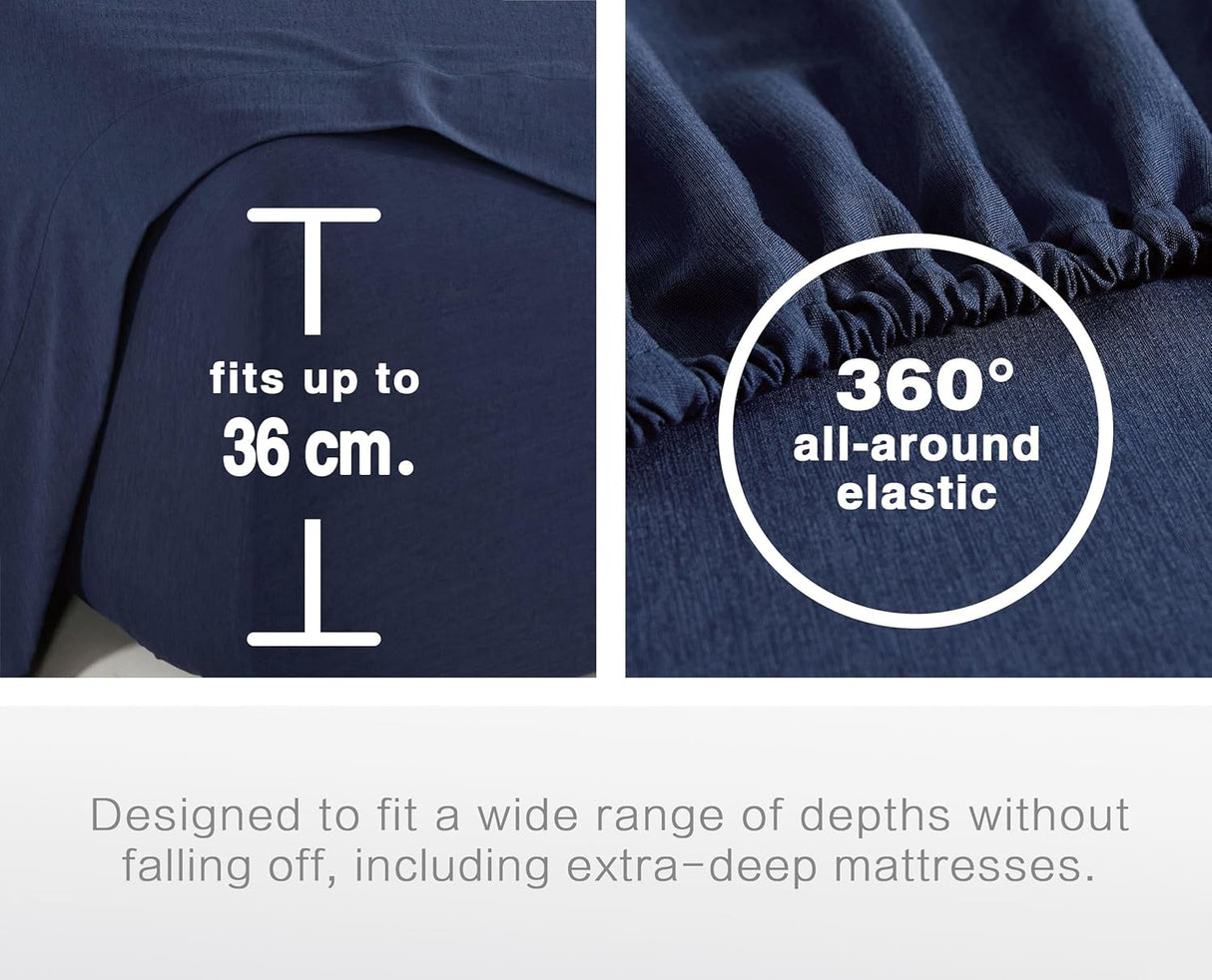 Bamboo Microfibre Sheet Set - Navy - King