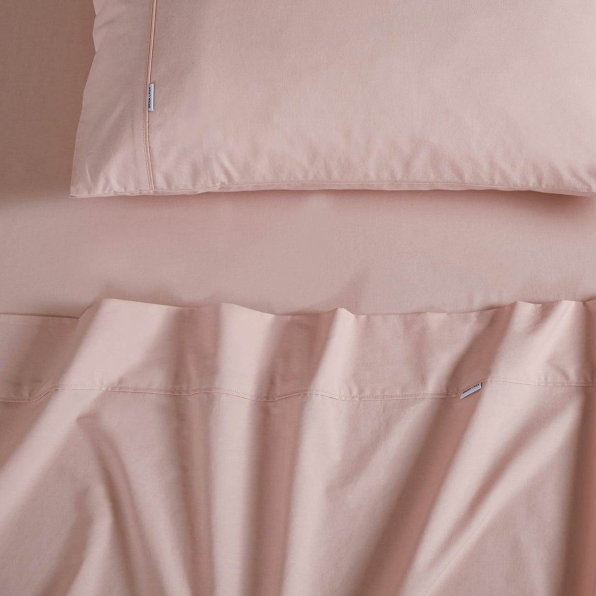 Vintage Washed 100% Cotton Soft Breathable Sheet Set - Pink - King Single