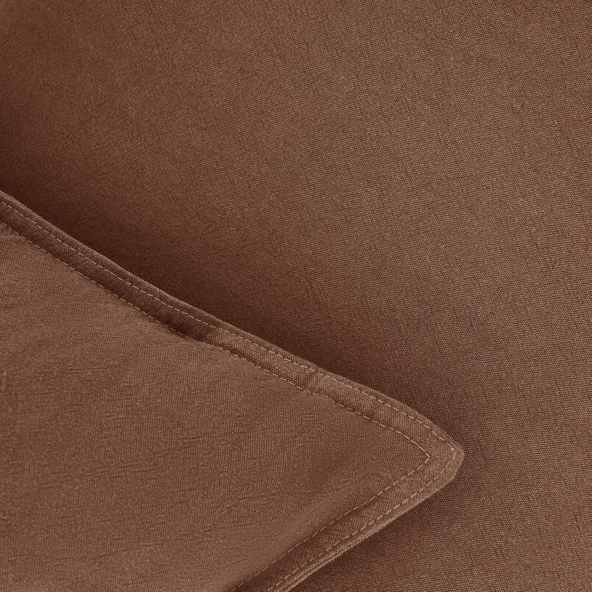 Linen Cushion Covers - 30% Linen 70% Cotton Blend, Soft & Breathable with Hidden Zipper Design - Cocoa Brown, 30cm x 50cm (Twin Pack)