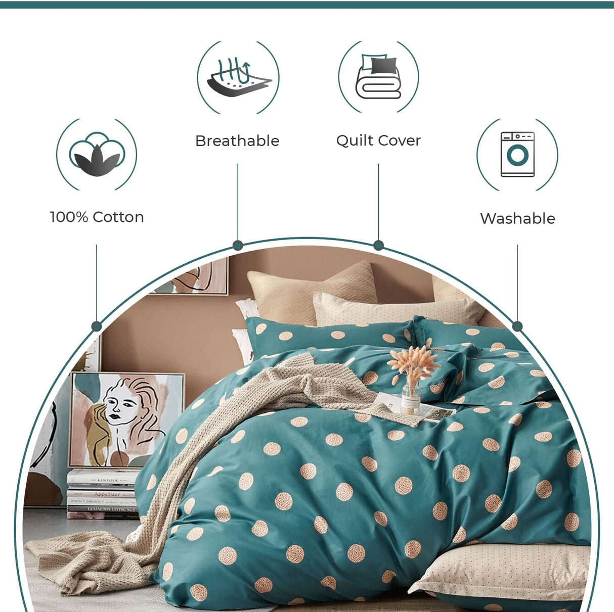 100% Cotton Hugo Reversible Printed Quilt Cover Set - Super King Size