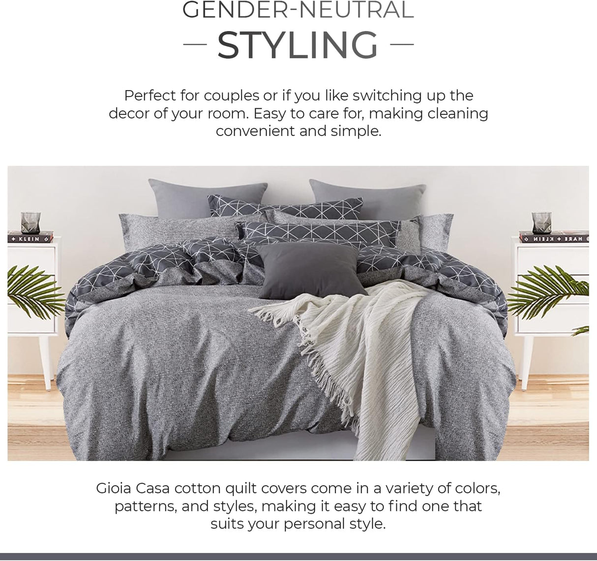 100% Cotton Manhattan Reversible Printed Quilt Cover Set - Super King Size