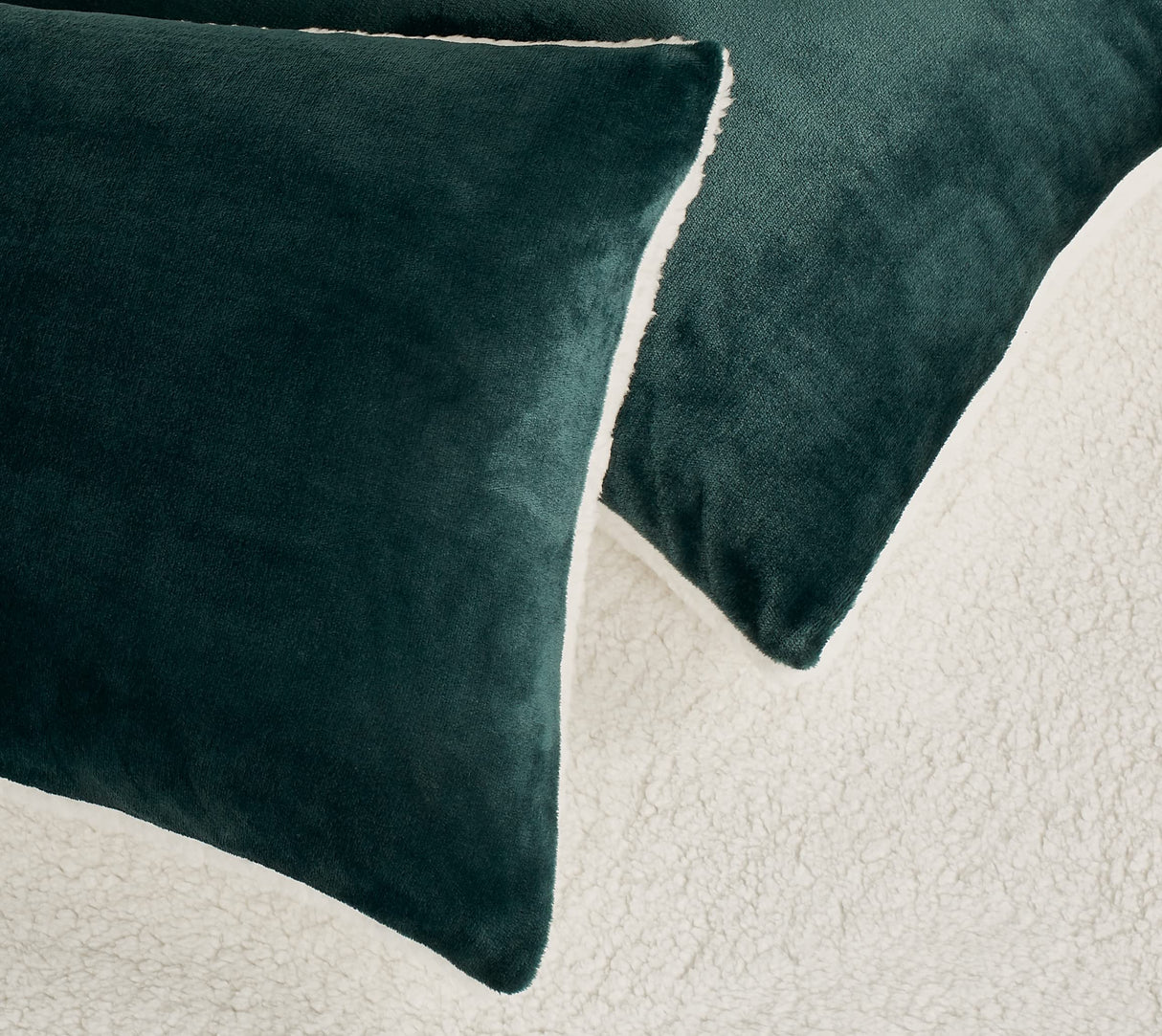 2-in-1 Teddy Sherpa Quilt Cover Set (Emerald Green, Super King)