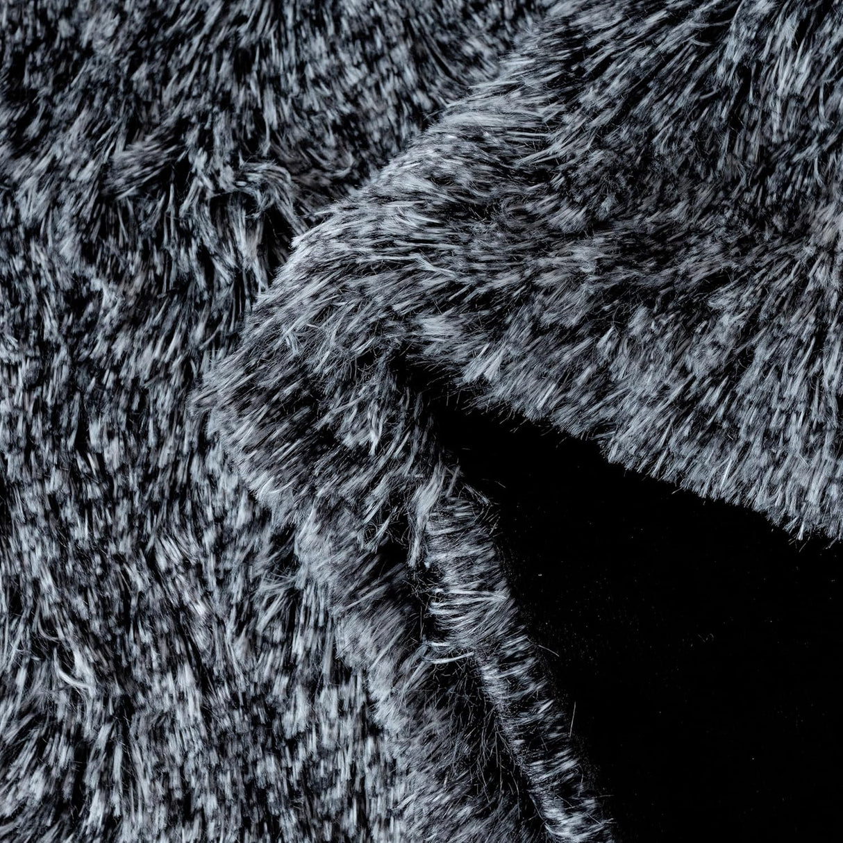 Double Sided Fx Fur Shaggy Throw Blanket - Charcoal