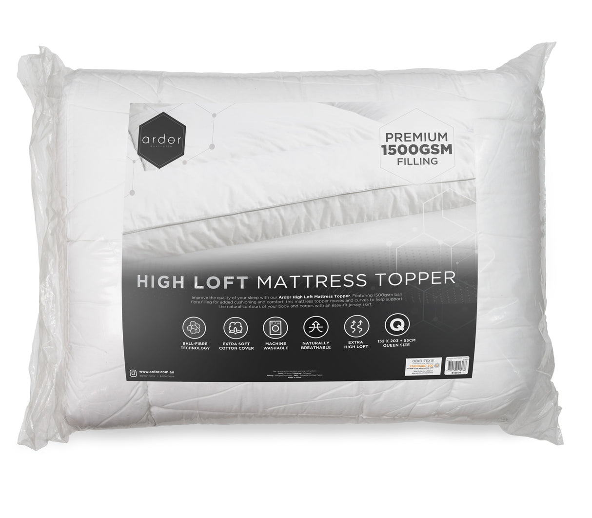 1500GSM Ball fibre MATTRESS TOPPER - KING