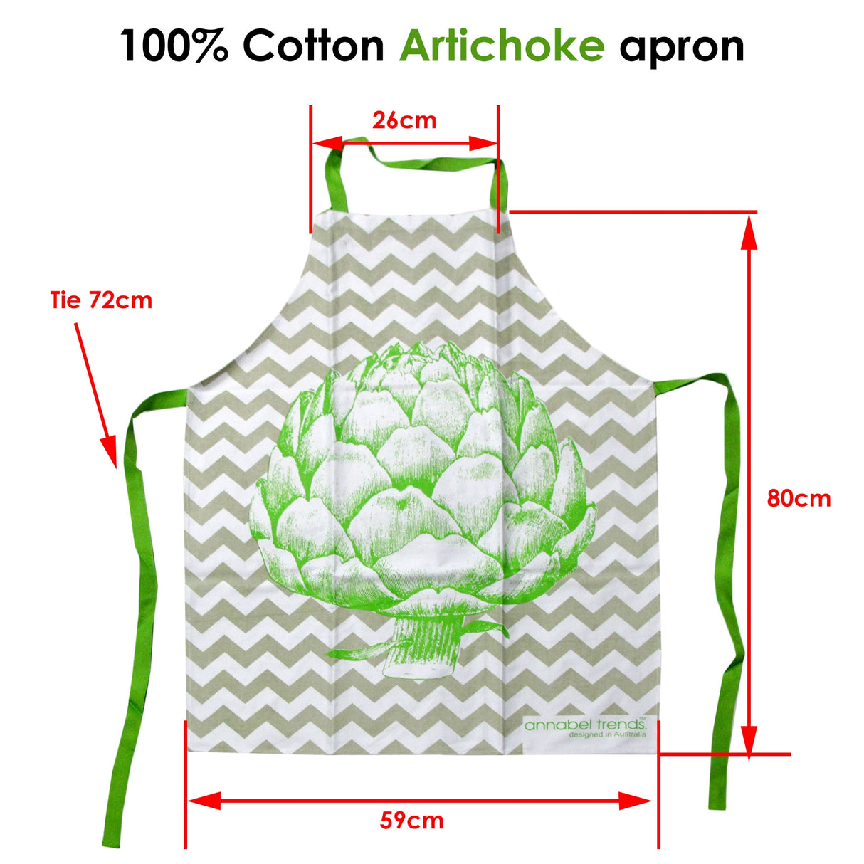 Artichoke 100% Cotton Apron 59 x 80cm
