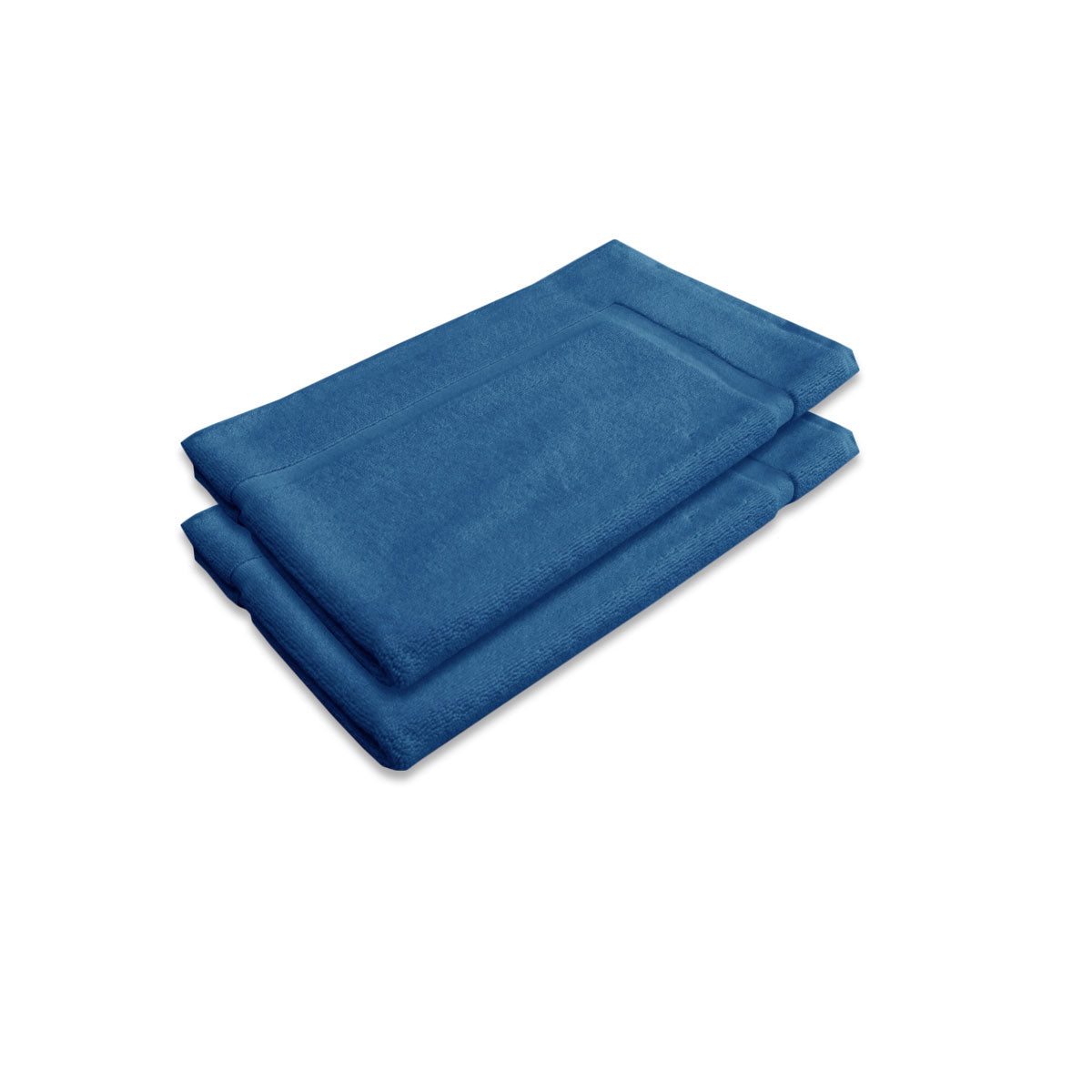 Luxurious 800GSM Cotton Bath Mat Duo in Blue Jewel