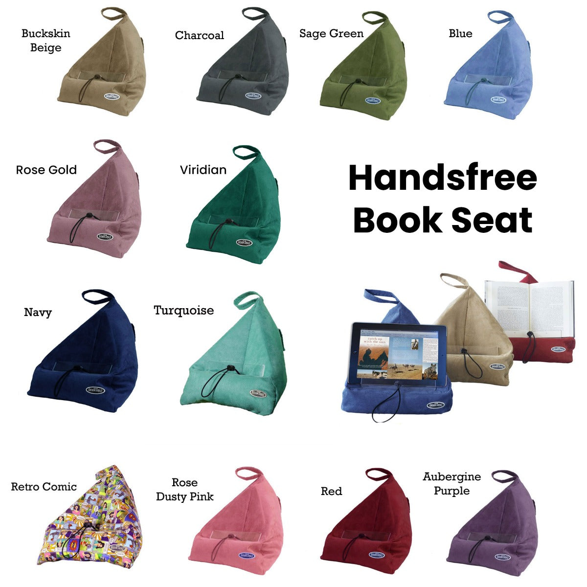Versatile Hands-Free Reading Cushion in Viridian