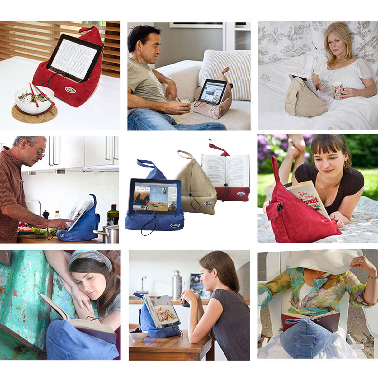 Versatile Hands-Free Reading Cushion in Viridian