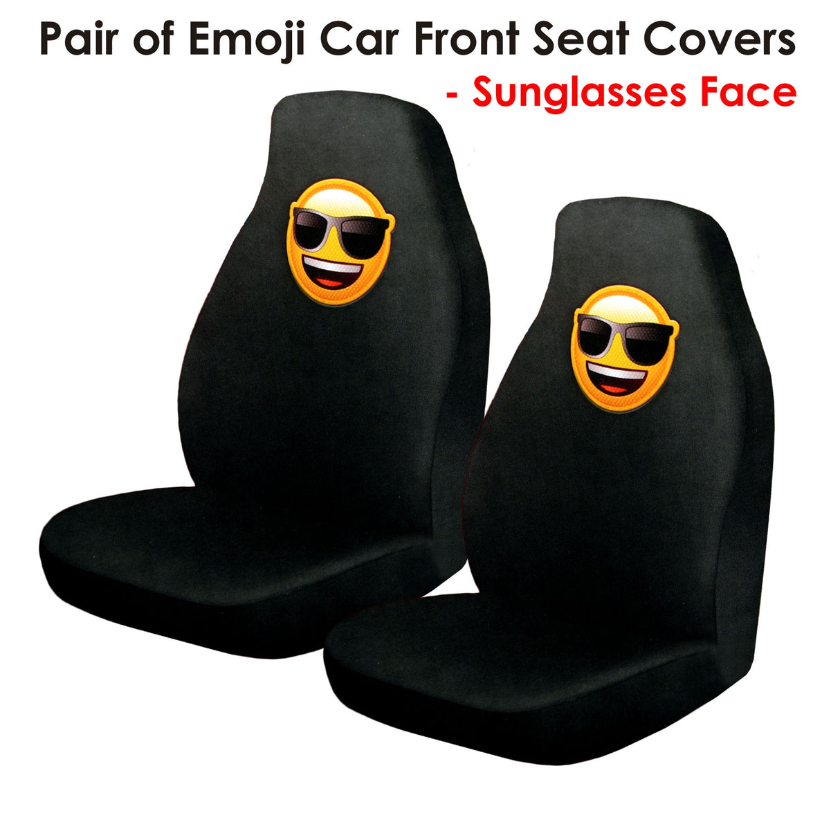 Emoji-Themed Front Seat Covers with Fun Sunglasses Faces
