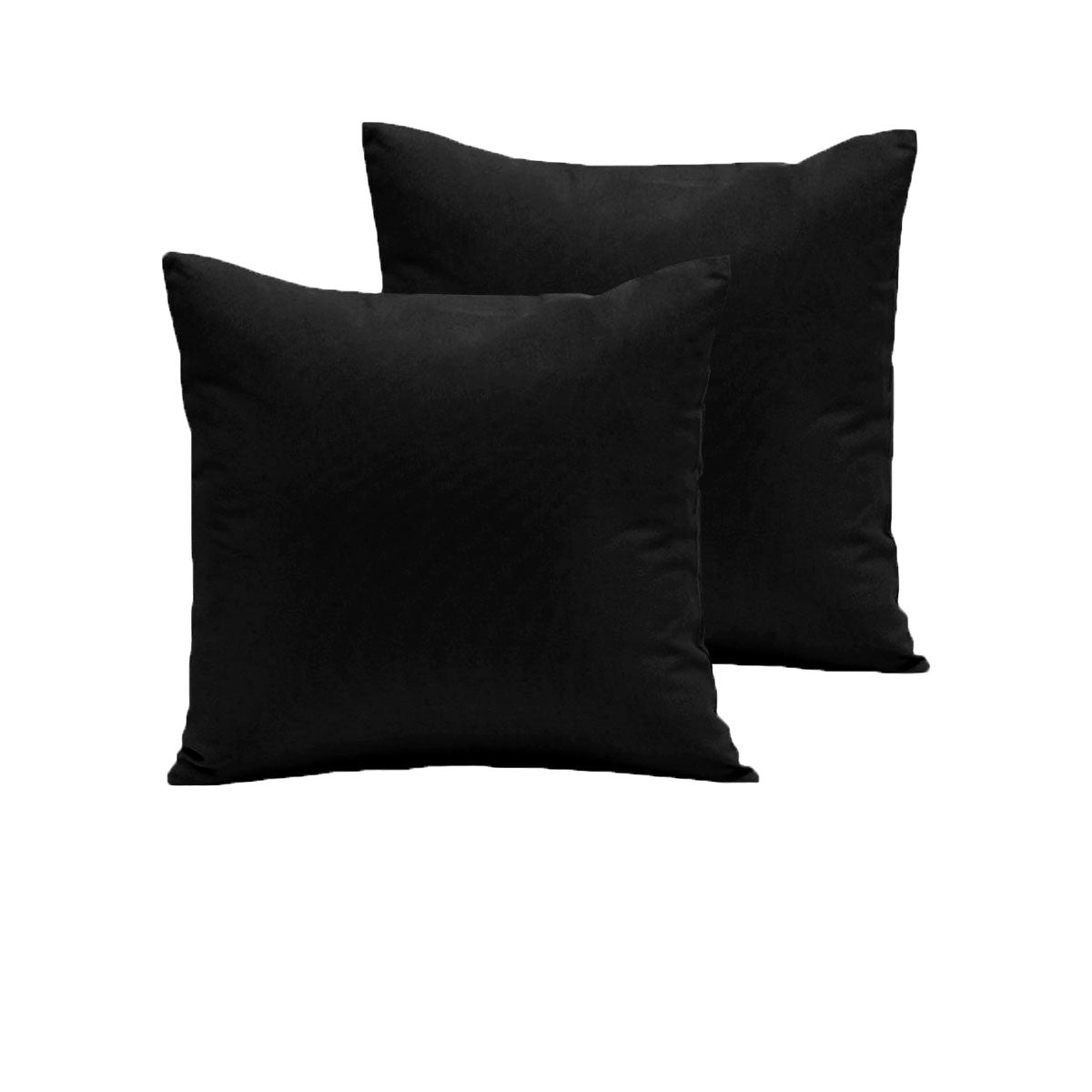 Pair of 280TC Polyester Cotton European Pillowcases Black