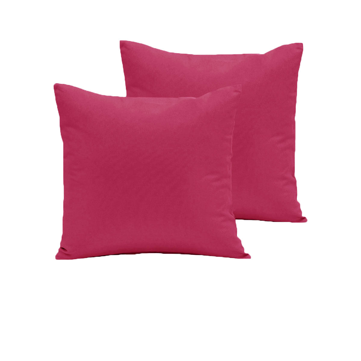 Pair of 280TC Polyester Cotton European Pillowcases HotPink