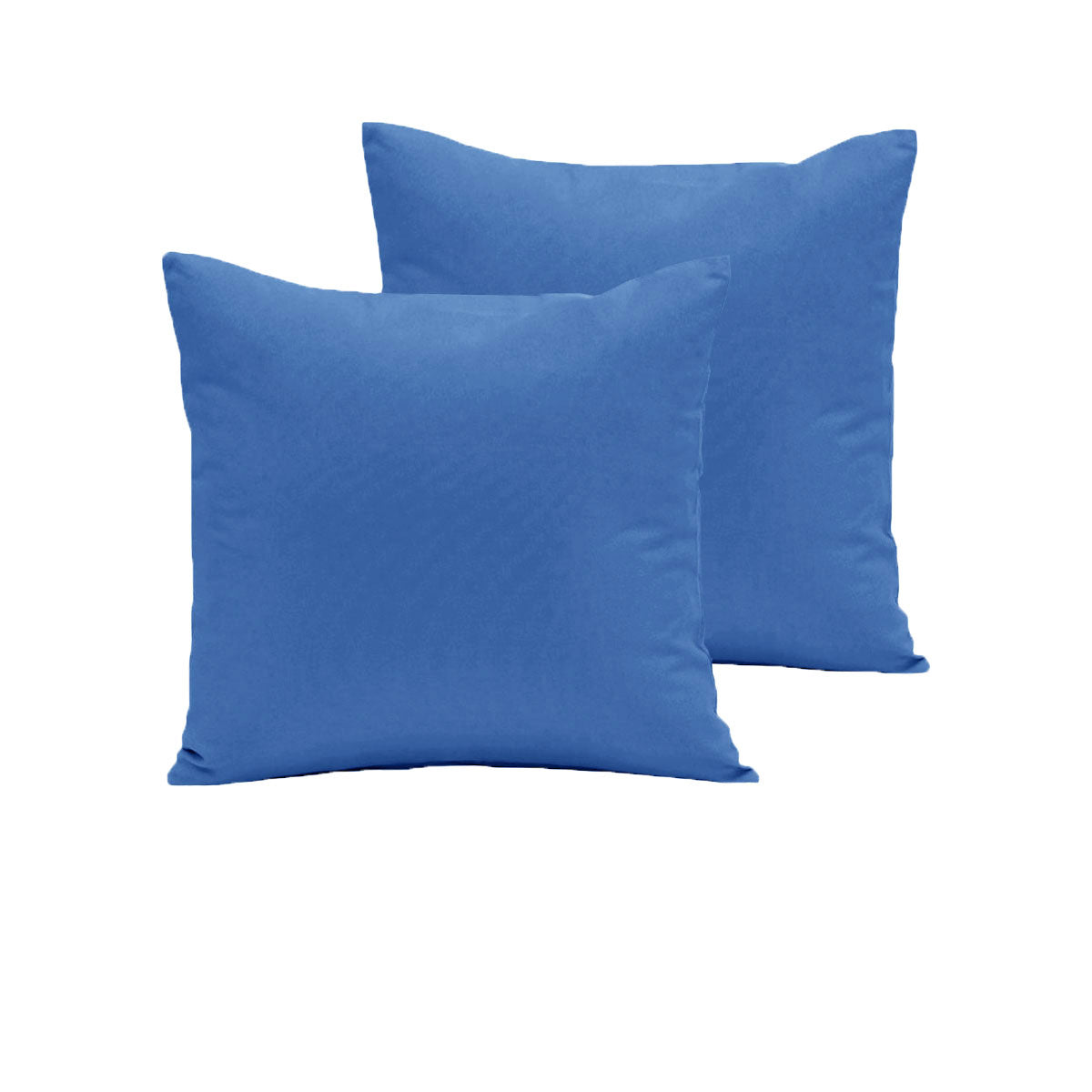 Pair of 280TC Polyester Cotton European Pillowcases Mid Blue
