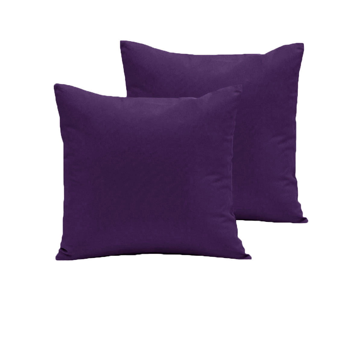 Pair of 280TC Polyester Cotton European Pillowcases Purple