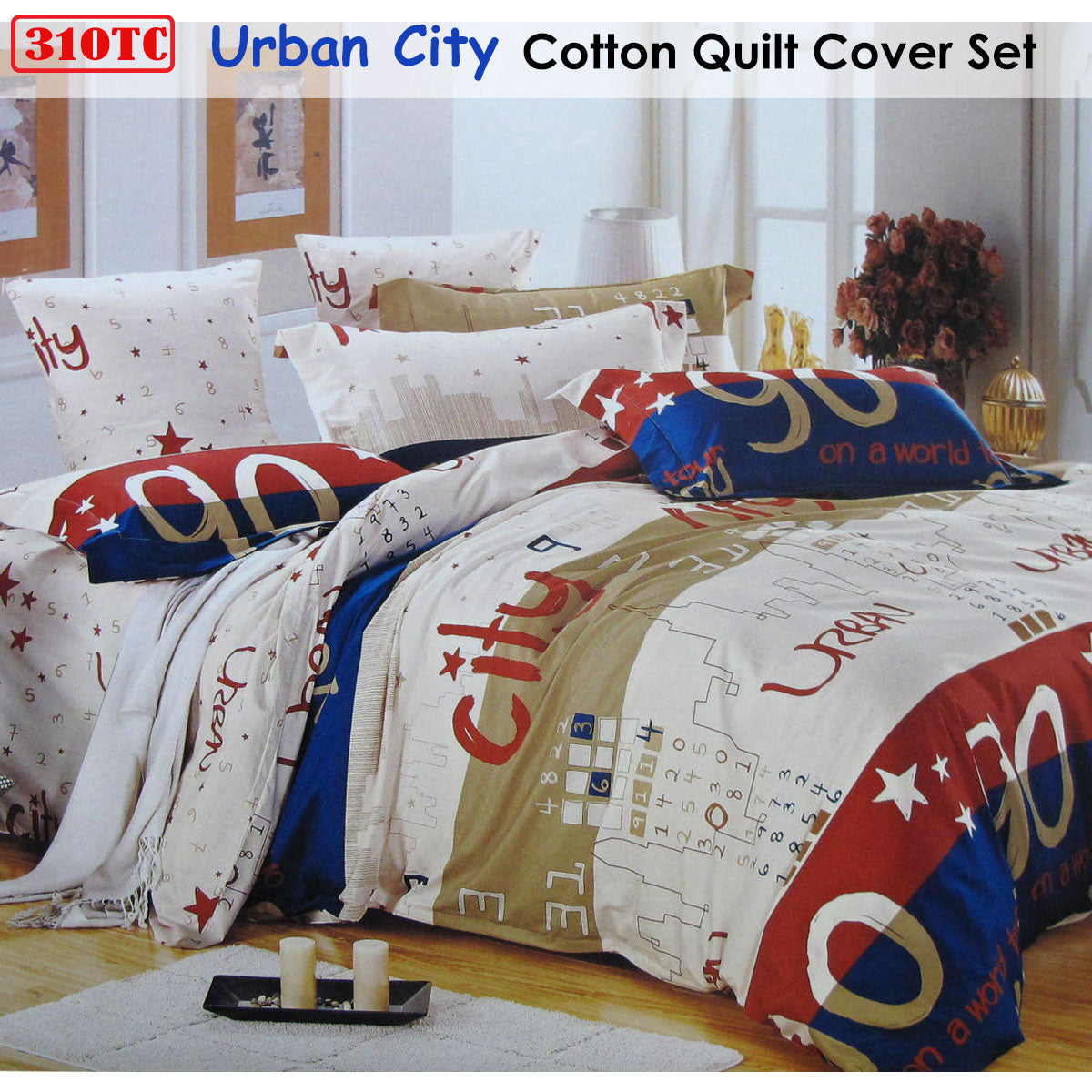 Urban City Adventure Cotton Quilt Cover Set for Kids - Single