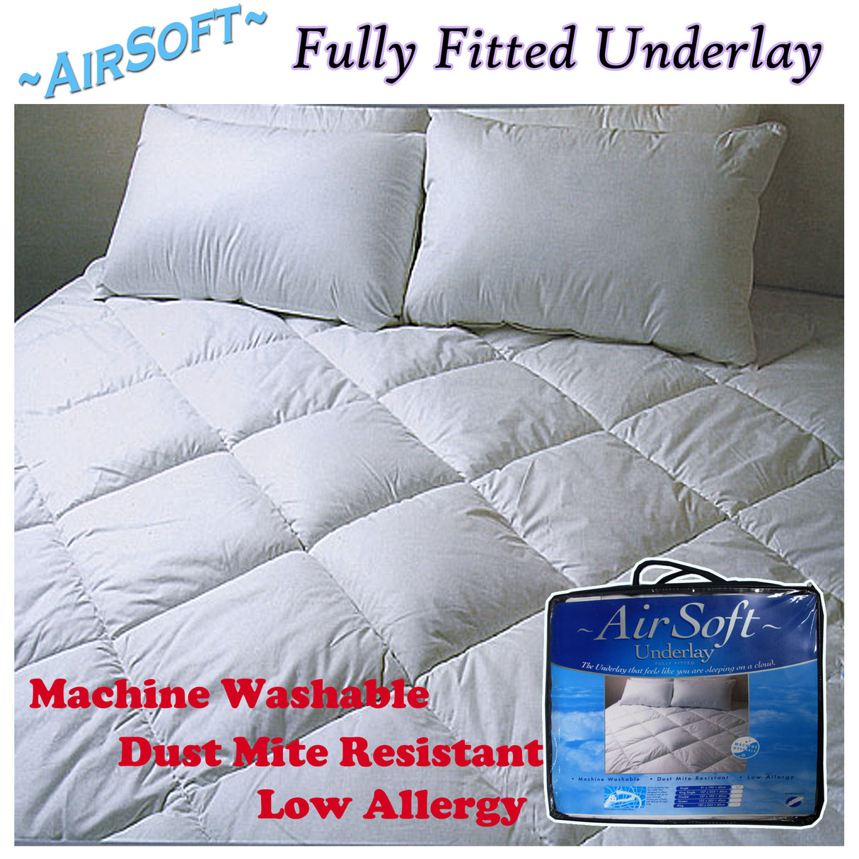 Air Soft Cloud-Like Fully Fitted Underlay for Single Beds