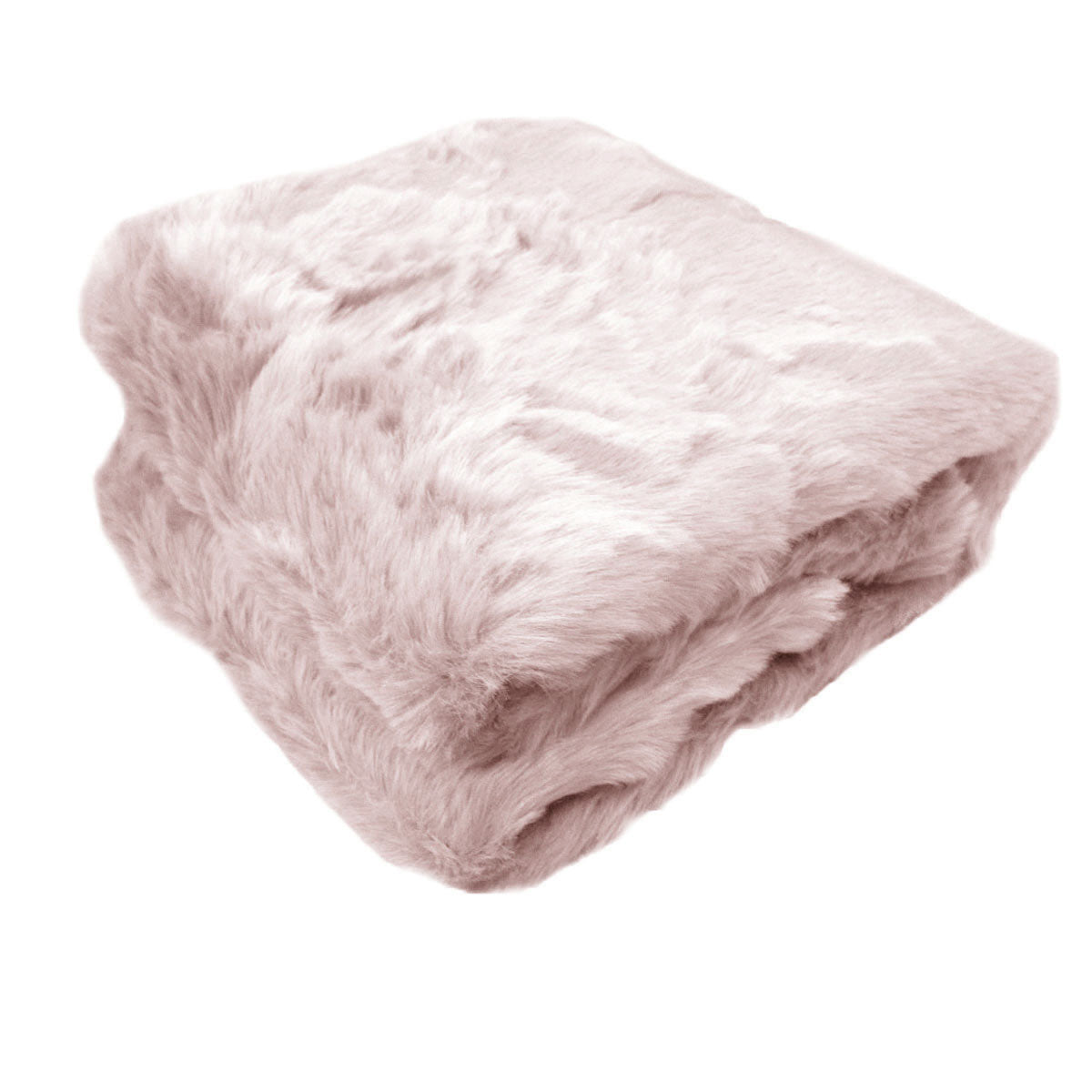 Ariana Long Fleece Faux Fur Throw Rug Pink
