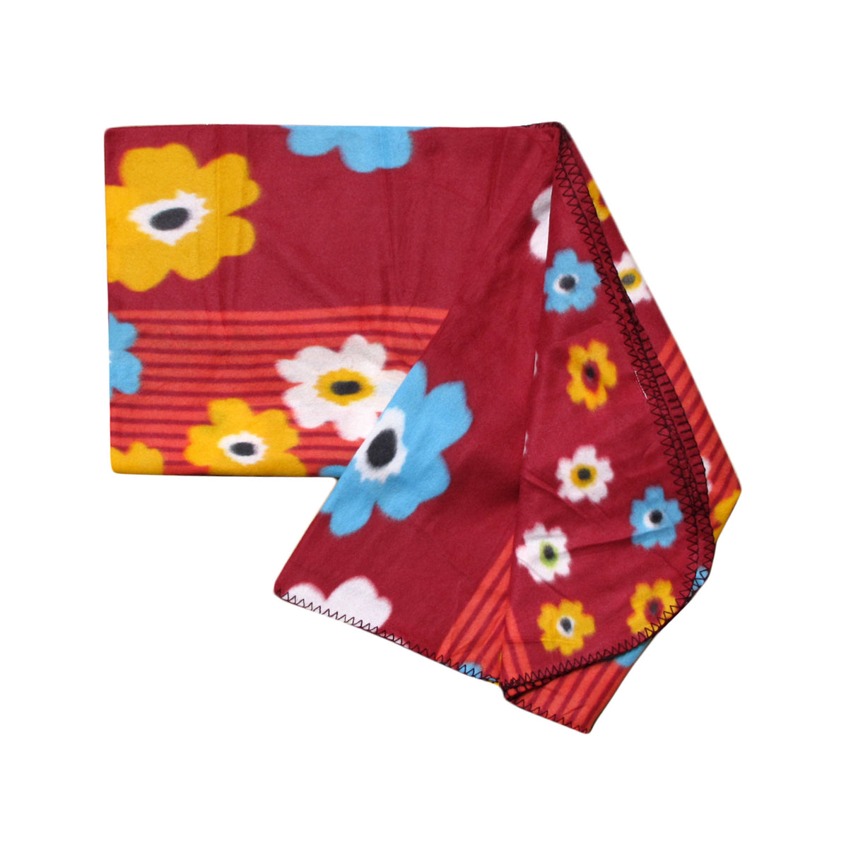 Burgundy Floral Extra Large Polar Fleece Throw Blanket 150 x 200 cm