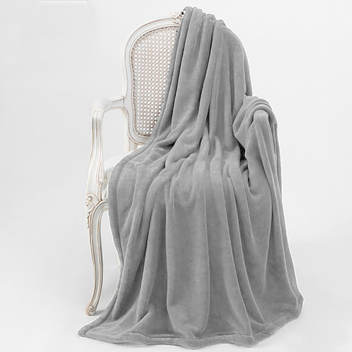Bambury Microplush Throw Rug Silver