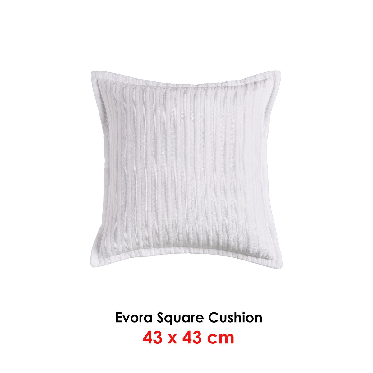 Evora Elegance White Square Cushion