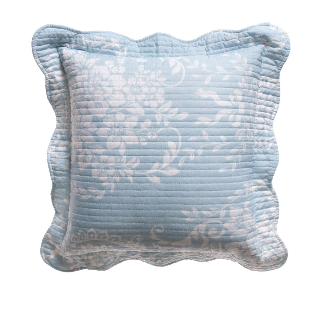 Florence Bliss Blue and White Quilted Cushion
