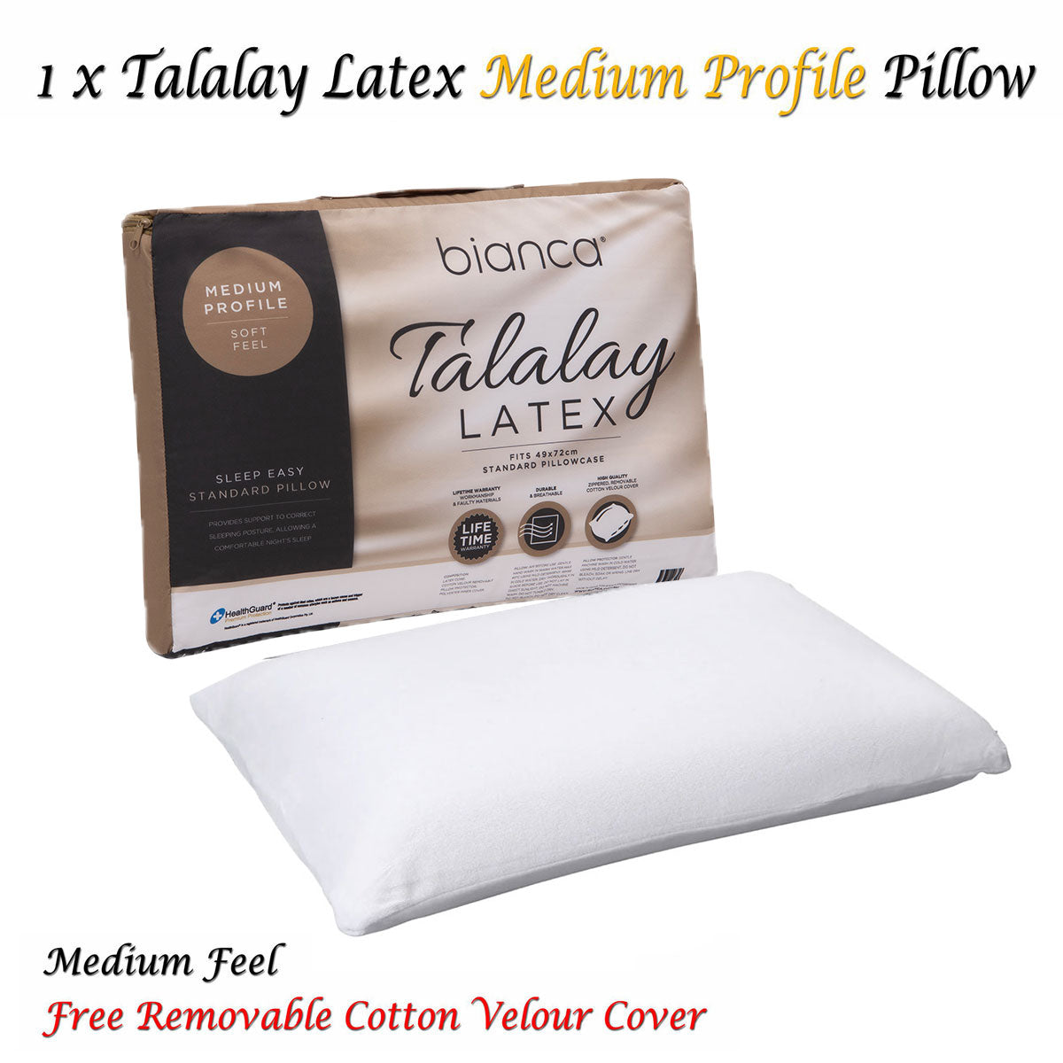 Bianca Talalay Latex Support Pillow for Enhanced Sleep Comfort