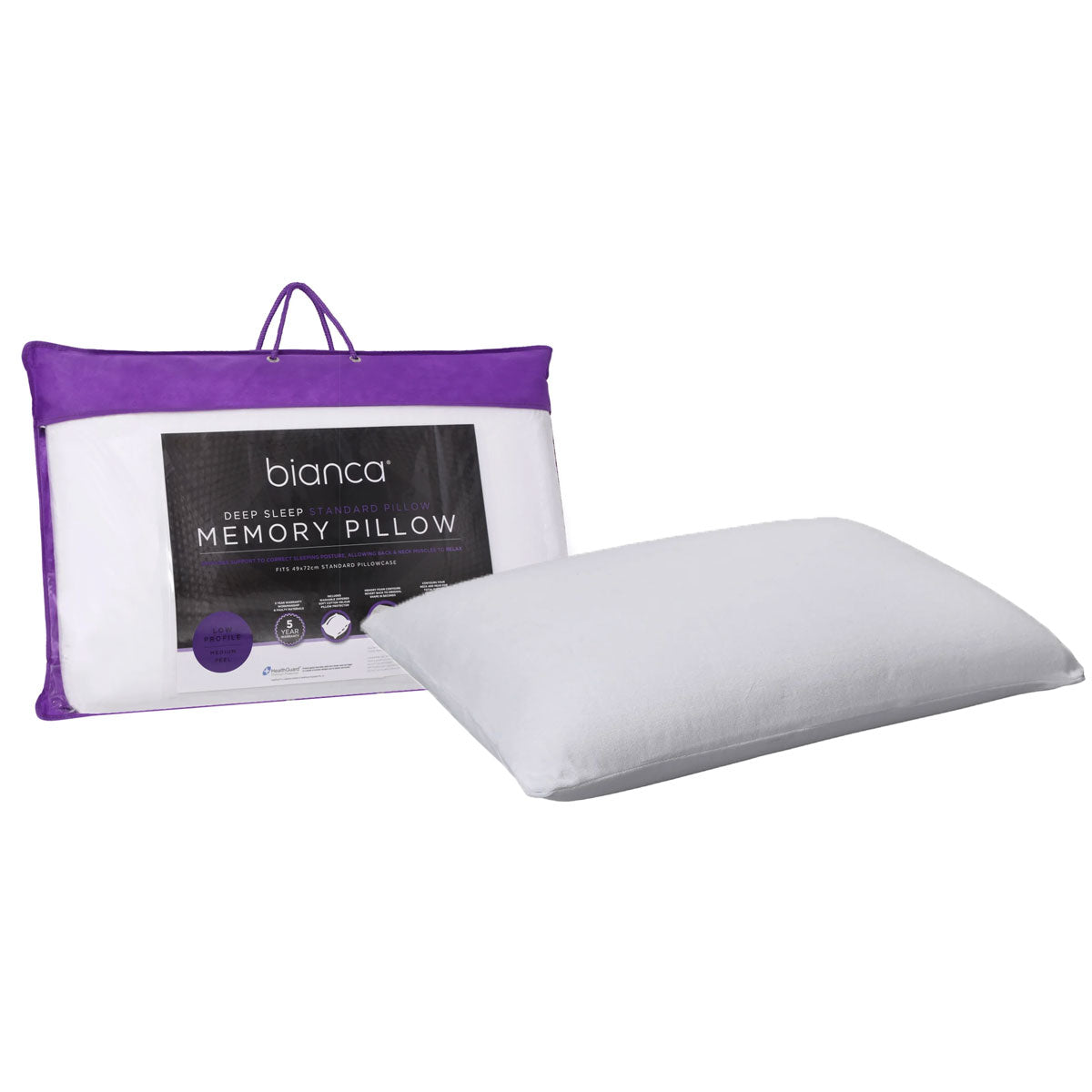 Bianca Contoured Memory Foam Standard Pillow 65 x 40 cm