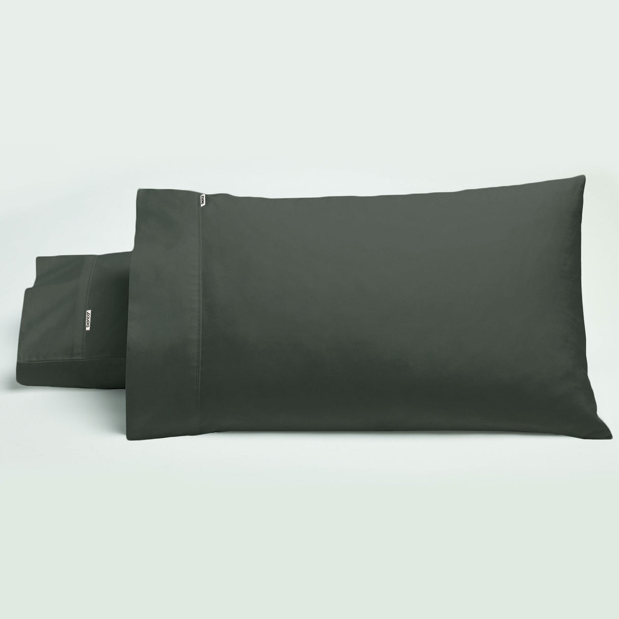 Charcoal 500TC Cotton Sateen Standard Pillowcase Duo by Bianca