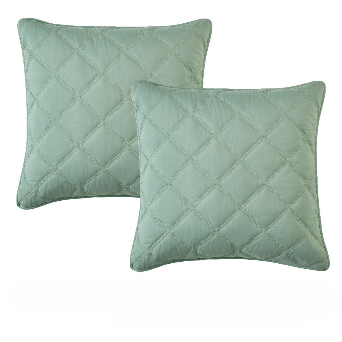 Bianca Olive Barclay Quilted European Pillowcase Set - 65 x 65cm