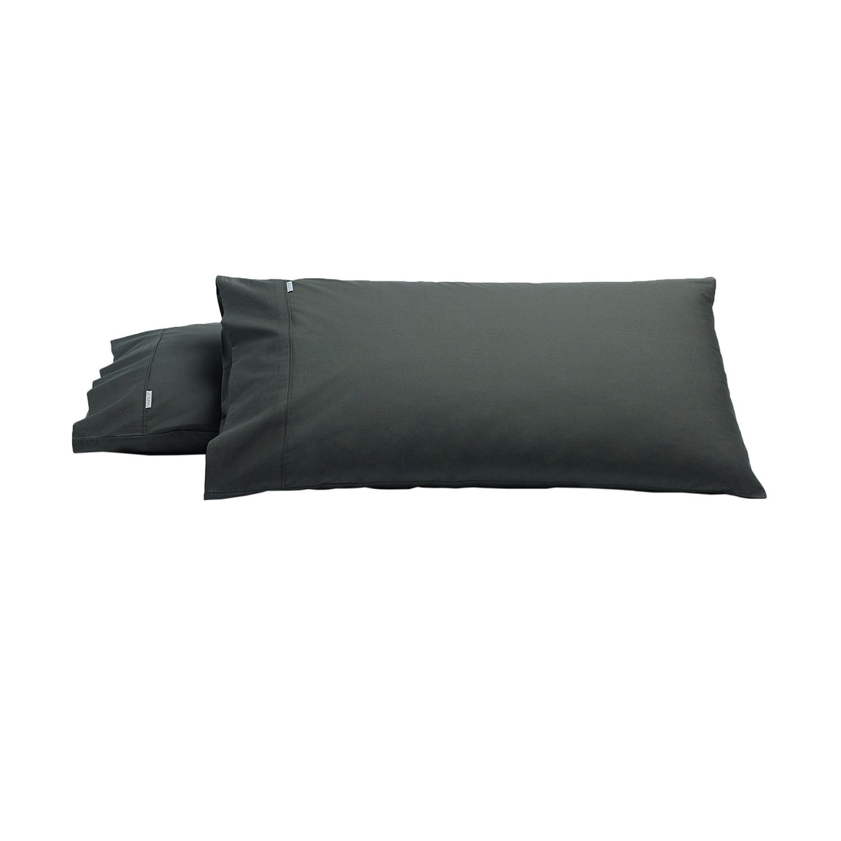 Charcoal Heston Cotton Percale King Pillowcase Set by Bianca - 300TC, 2 Pieces